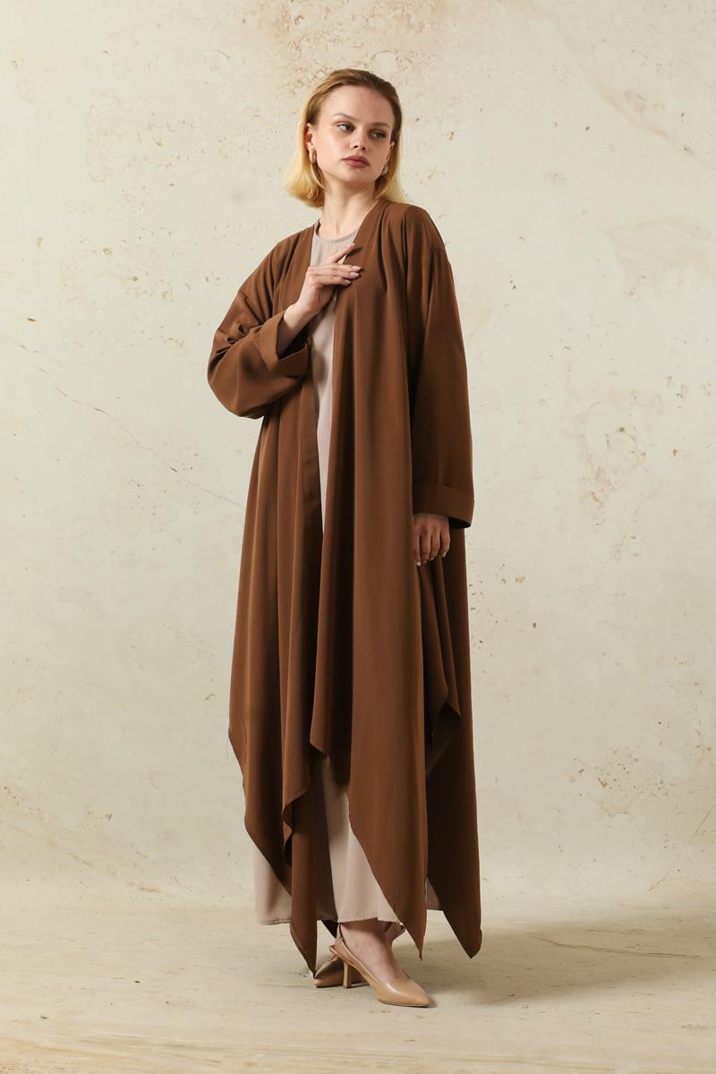 Dökümlü Abaya Kahverengi