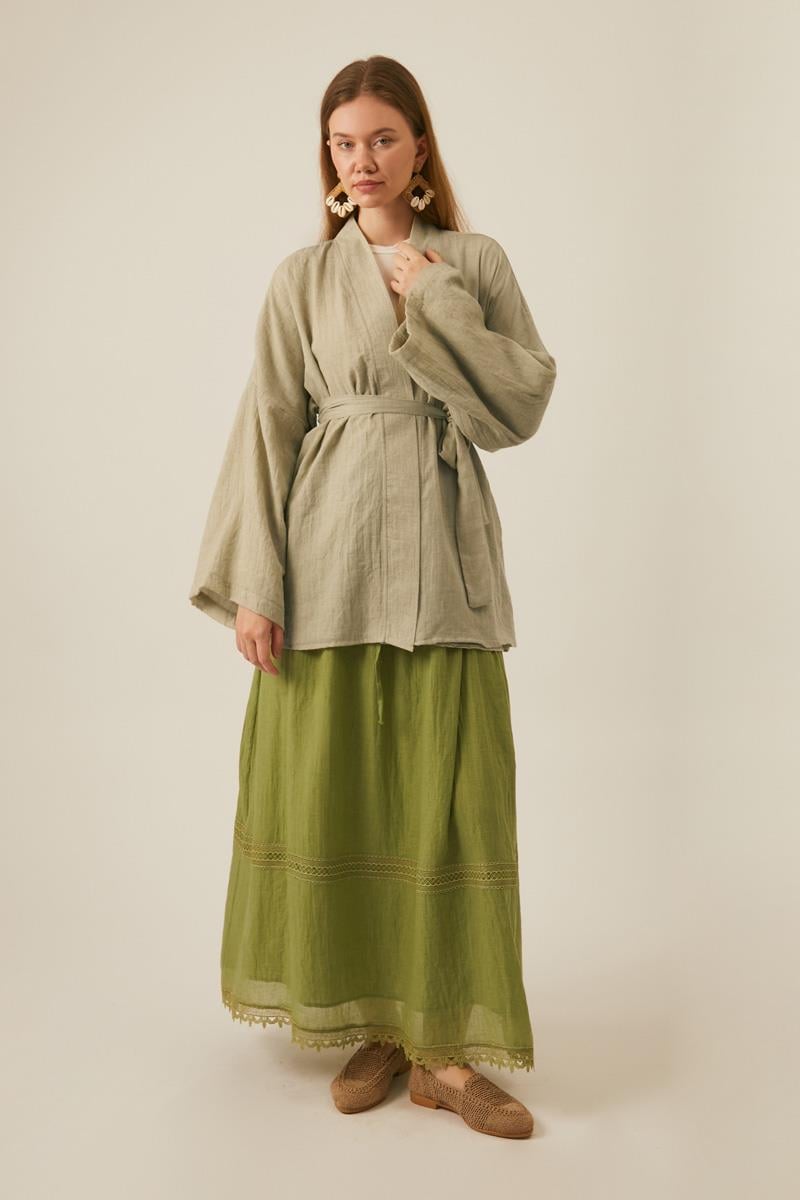 Düşük Kol Kimono Taş