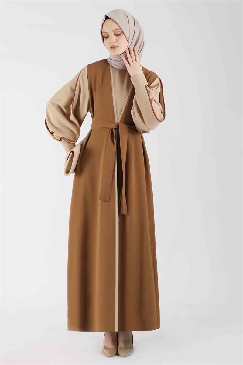 Elbiseli Abaya Takım Taba