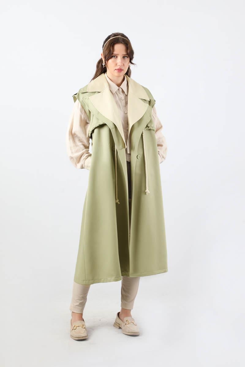 Garnili Yelek Trençkot Mint