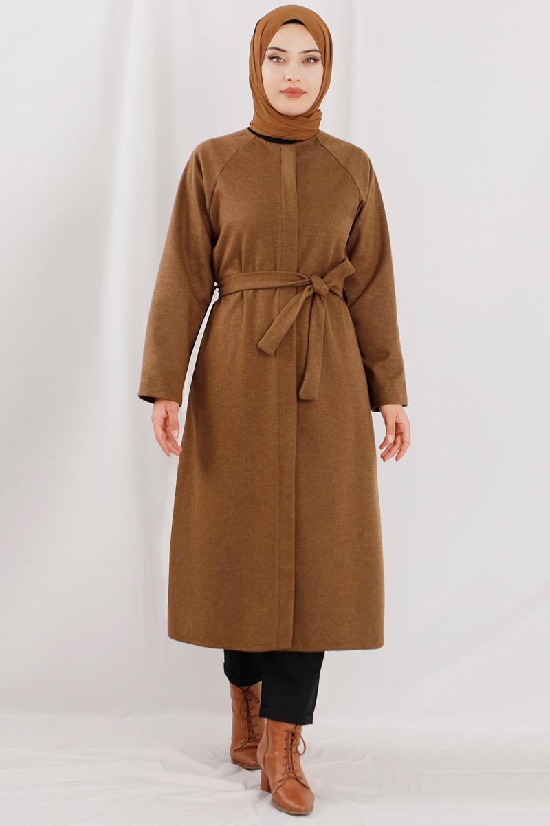 Gizli Düğmeli Kap Taba