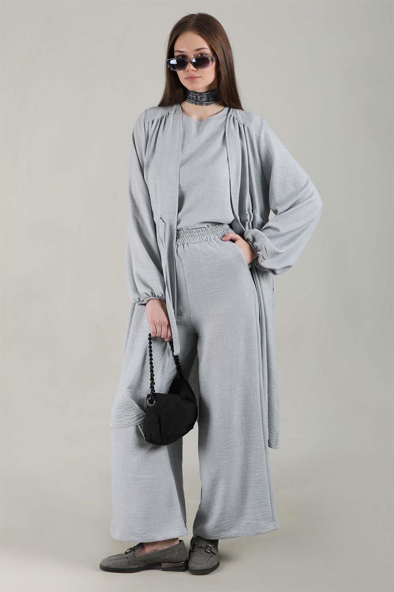 Keten Kimono Takım Gri