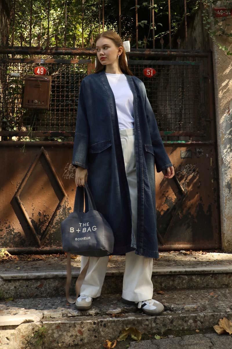 Klasik Denim Kap Koyu Mavi