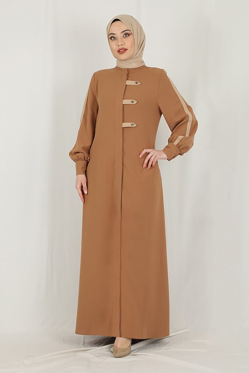 Kolları Şerit Detaylı Ferace Taba