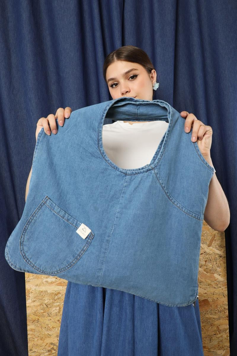 Kot Yelek Çanta Mavi