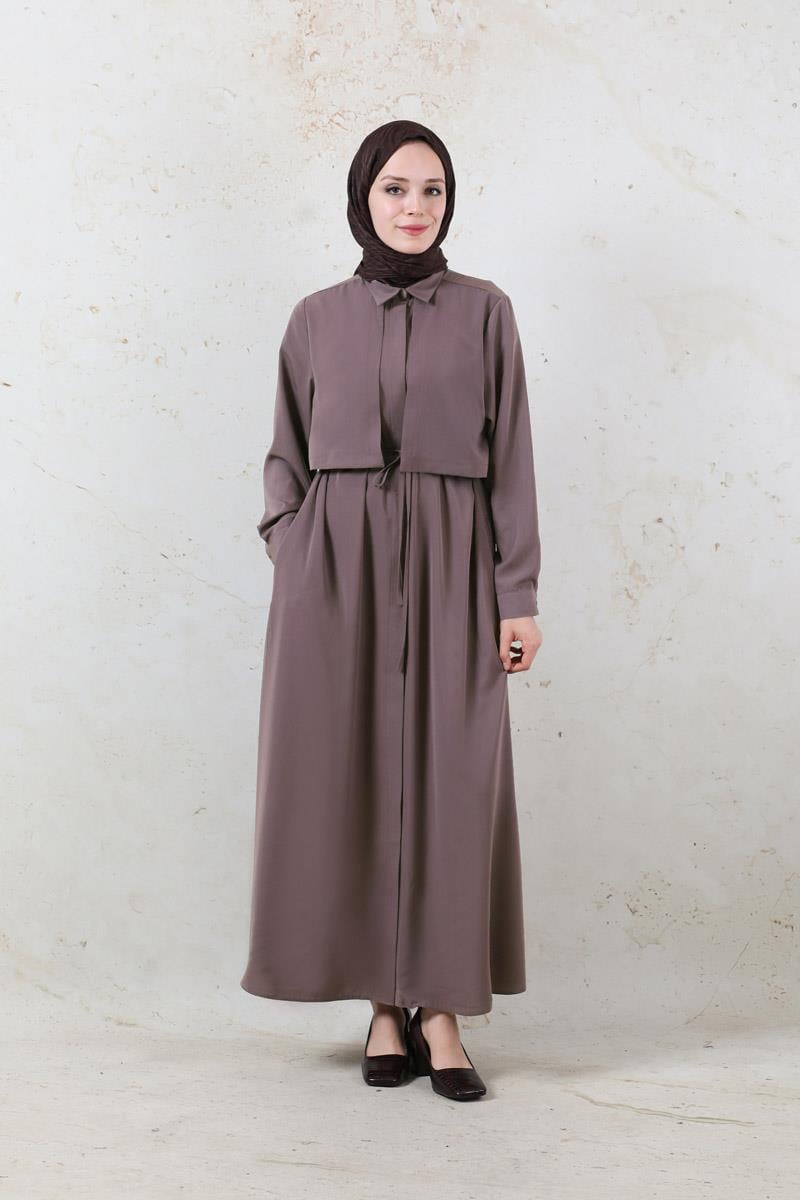 Medine İpeği Elbise Gül Kurusu