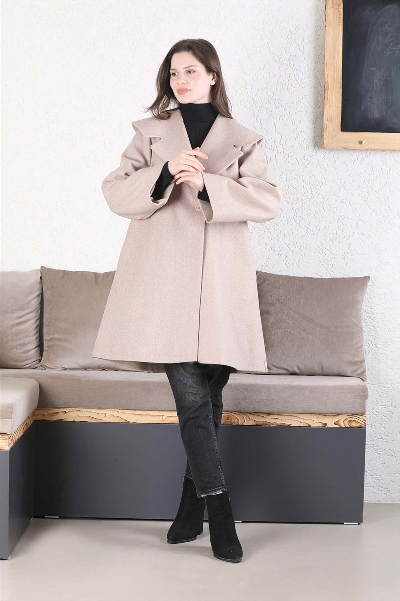 Oversize Kaşe Kaban Taş
