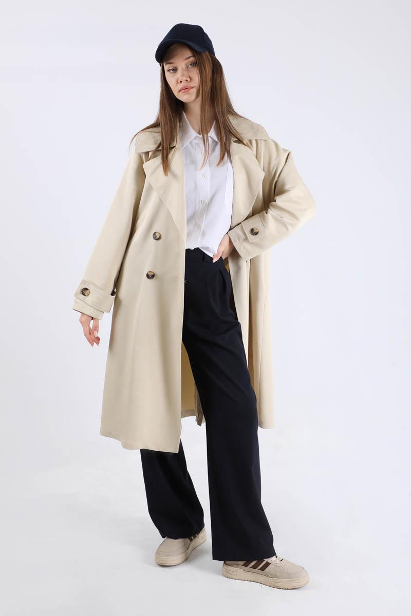 Oversize Trençkot Ekru