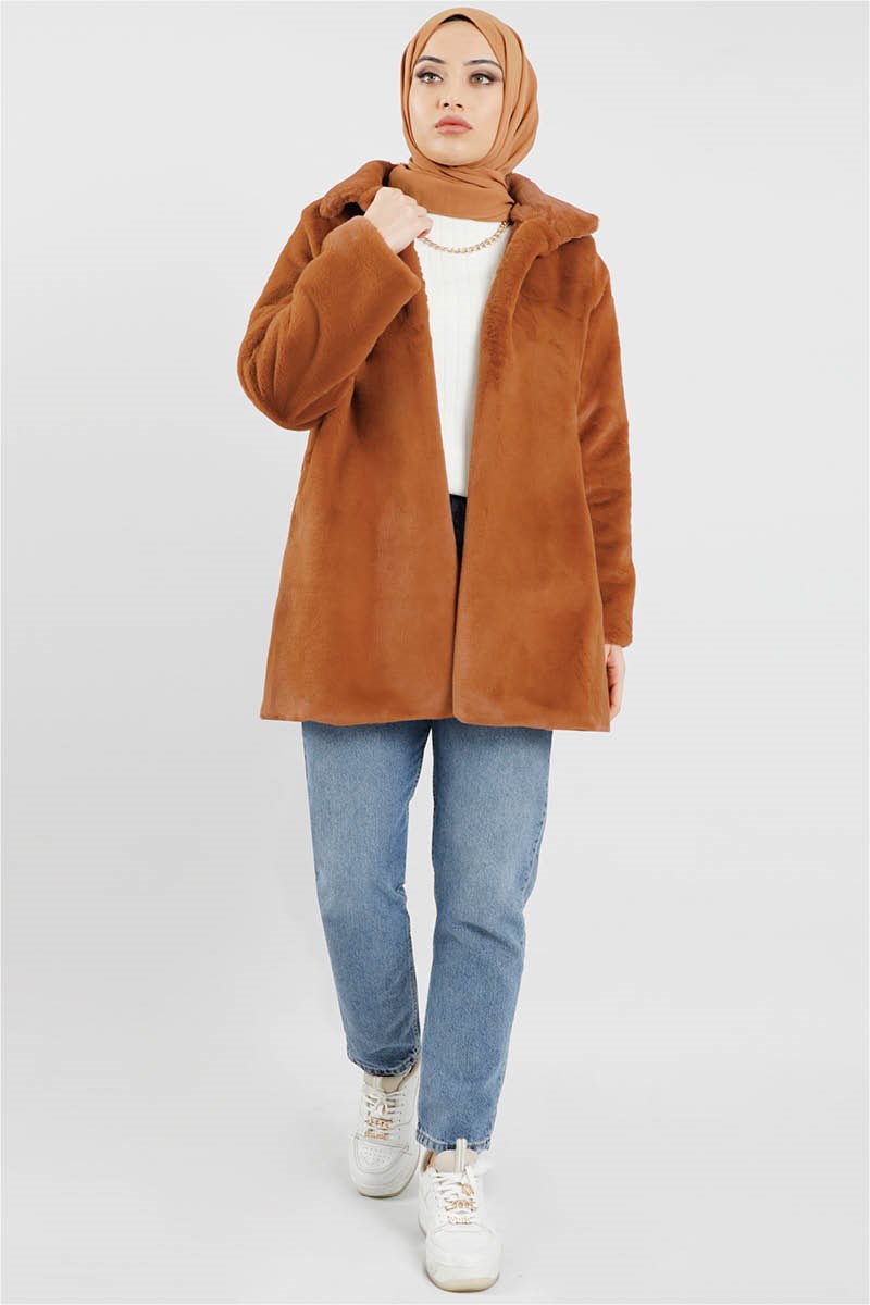 Peluş Ceket Kiremit