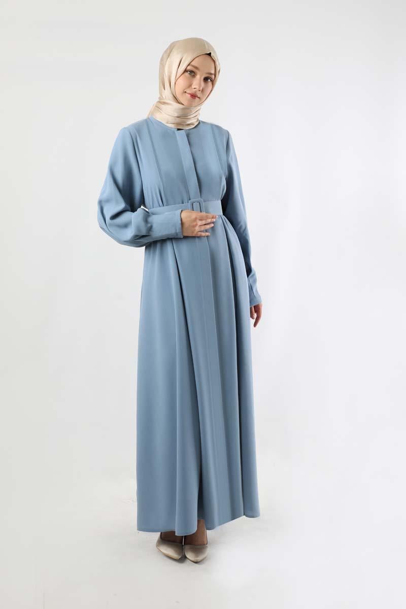 Pile Detaylı Ferace Bebe Mavisi