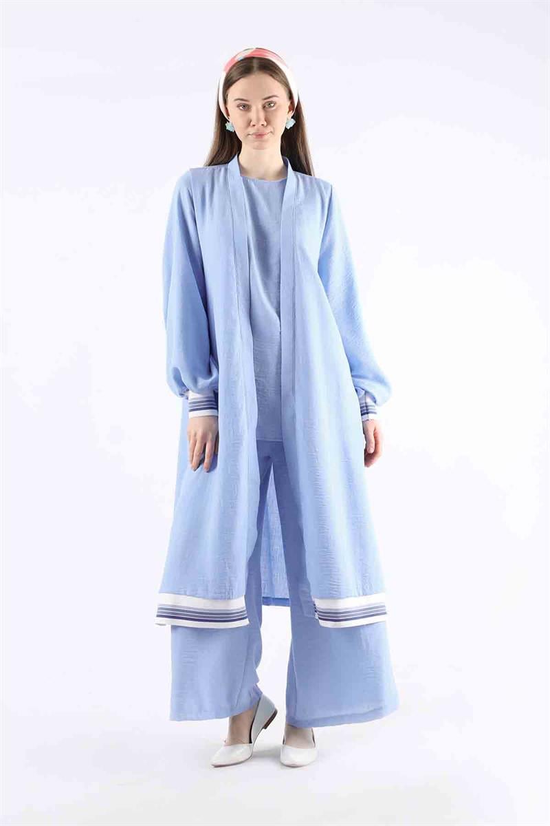 Ribanalı Abaya Takım Bebe Mavisi