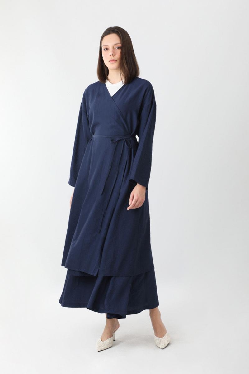 Uzun Kimono Takım Lacivert