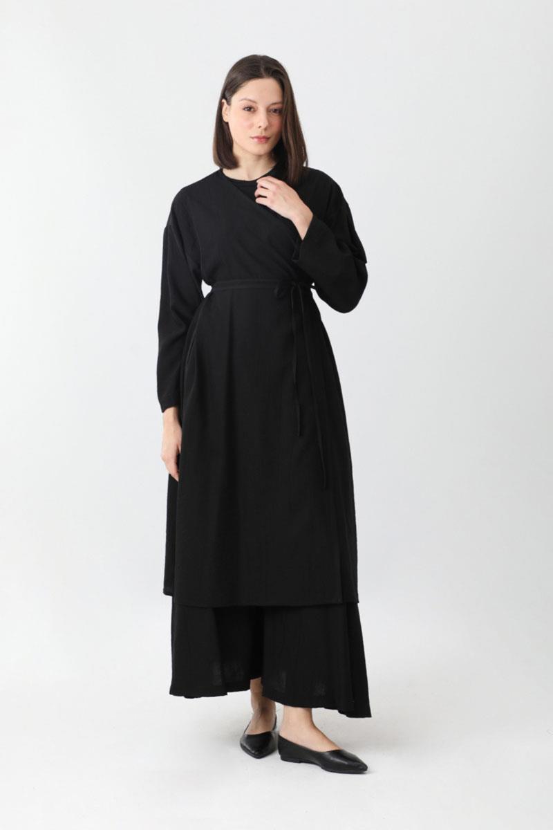 Uzun Kimono Takım Siyah