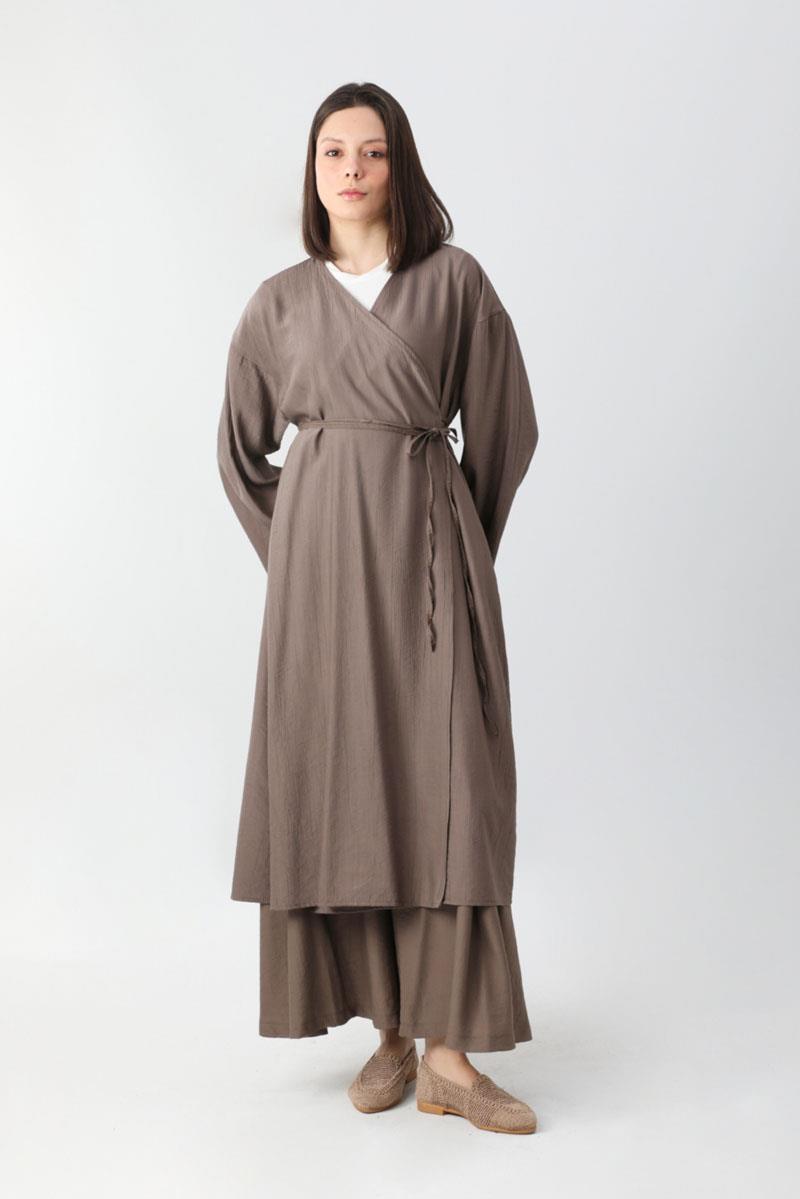 Uzun Kimono Takım Toprak