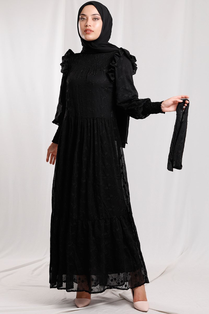 Vintage Elbise Siyah