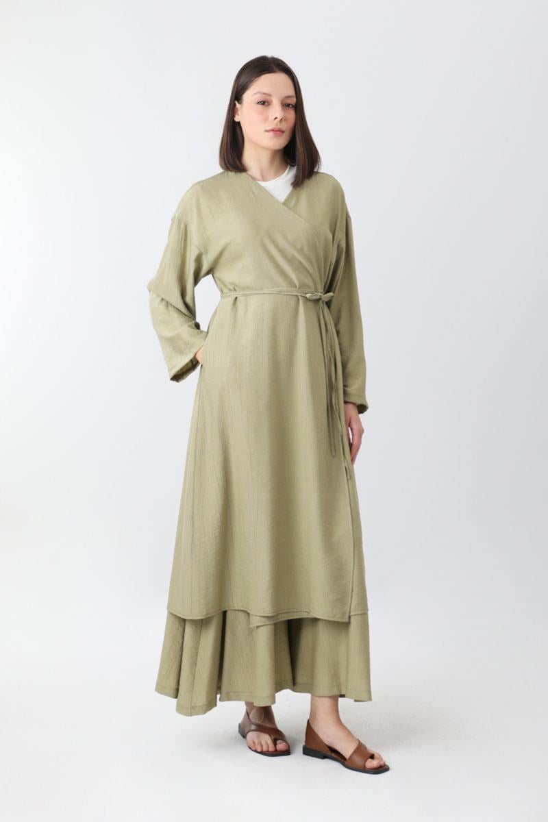  Uzun Kimono Takım Haki