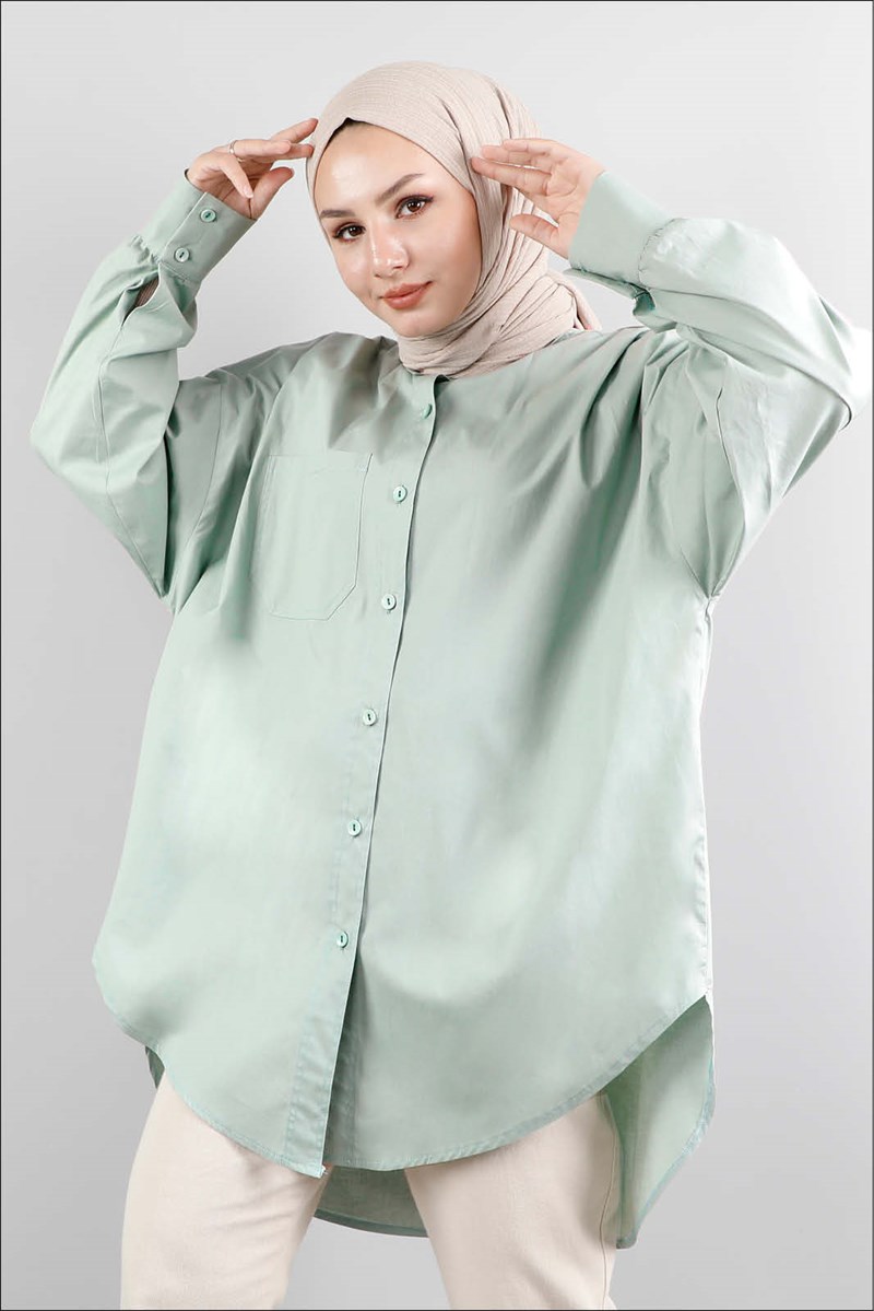 1215 Oversize Mint Gömlek