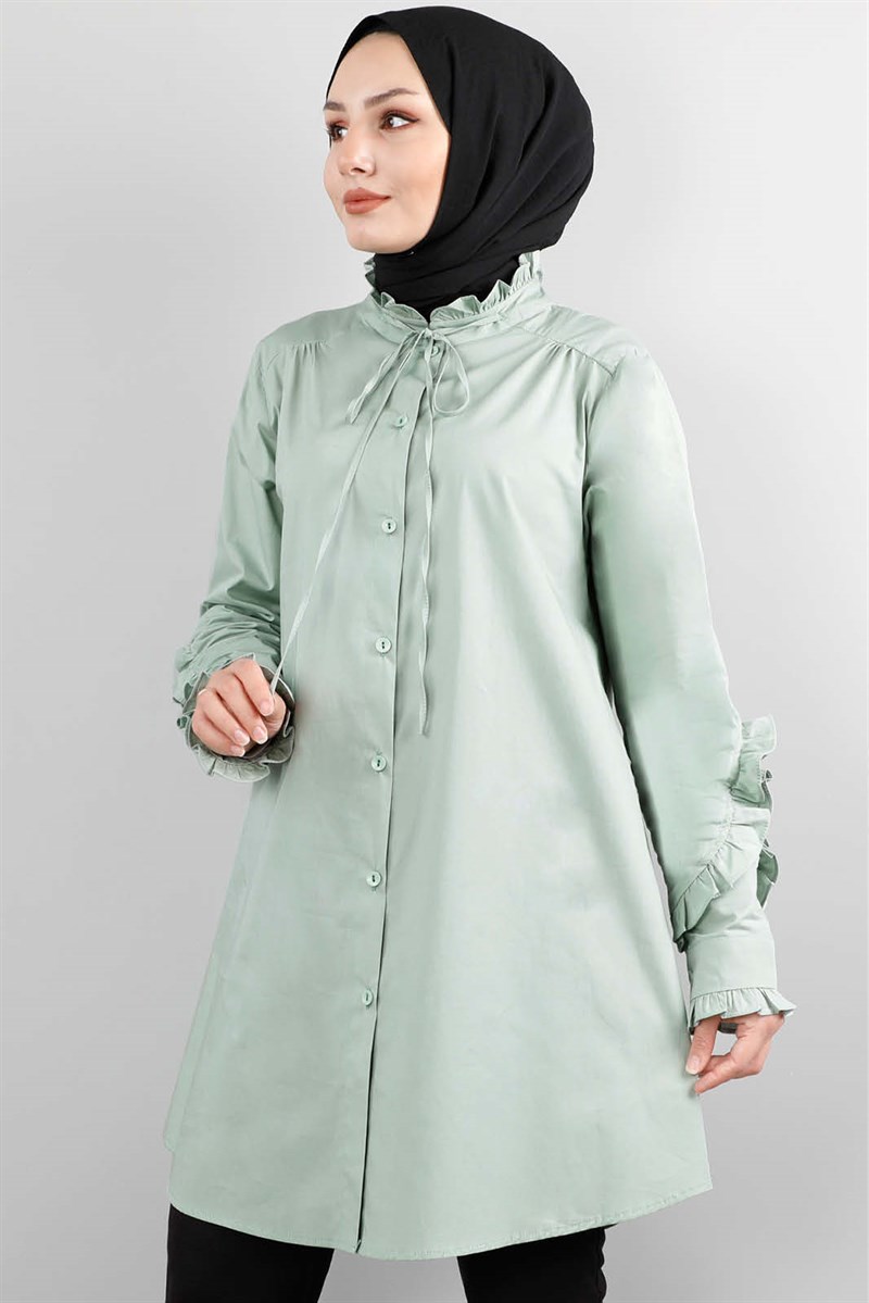 1218 Ruffle Mint Gömlek
