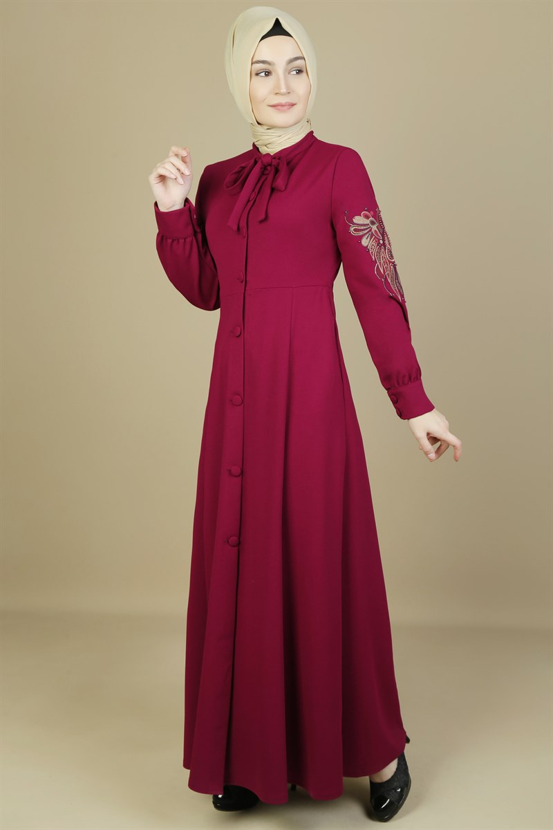 Kolları Nakışlı Şarabi Ferace