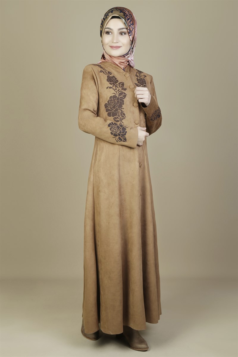 3171 Kışlık Süet Taba Ferace