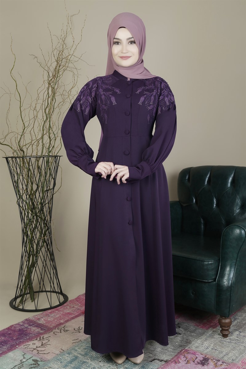 3192 Lale Desenli Mürdüm Ferace