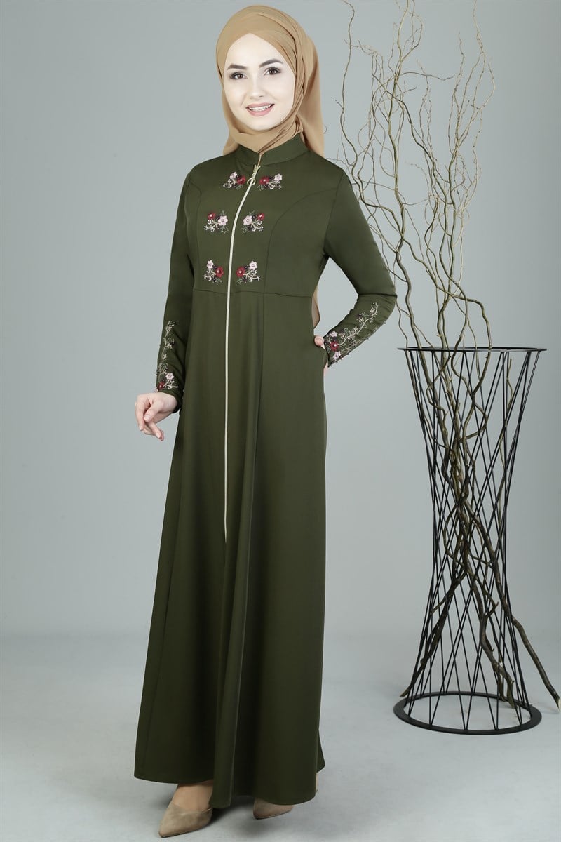 3235 Elfin Desenli Haki Ferace