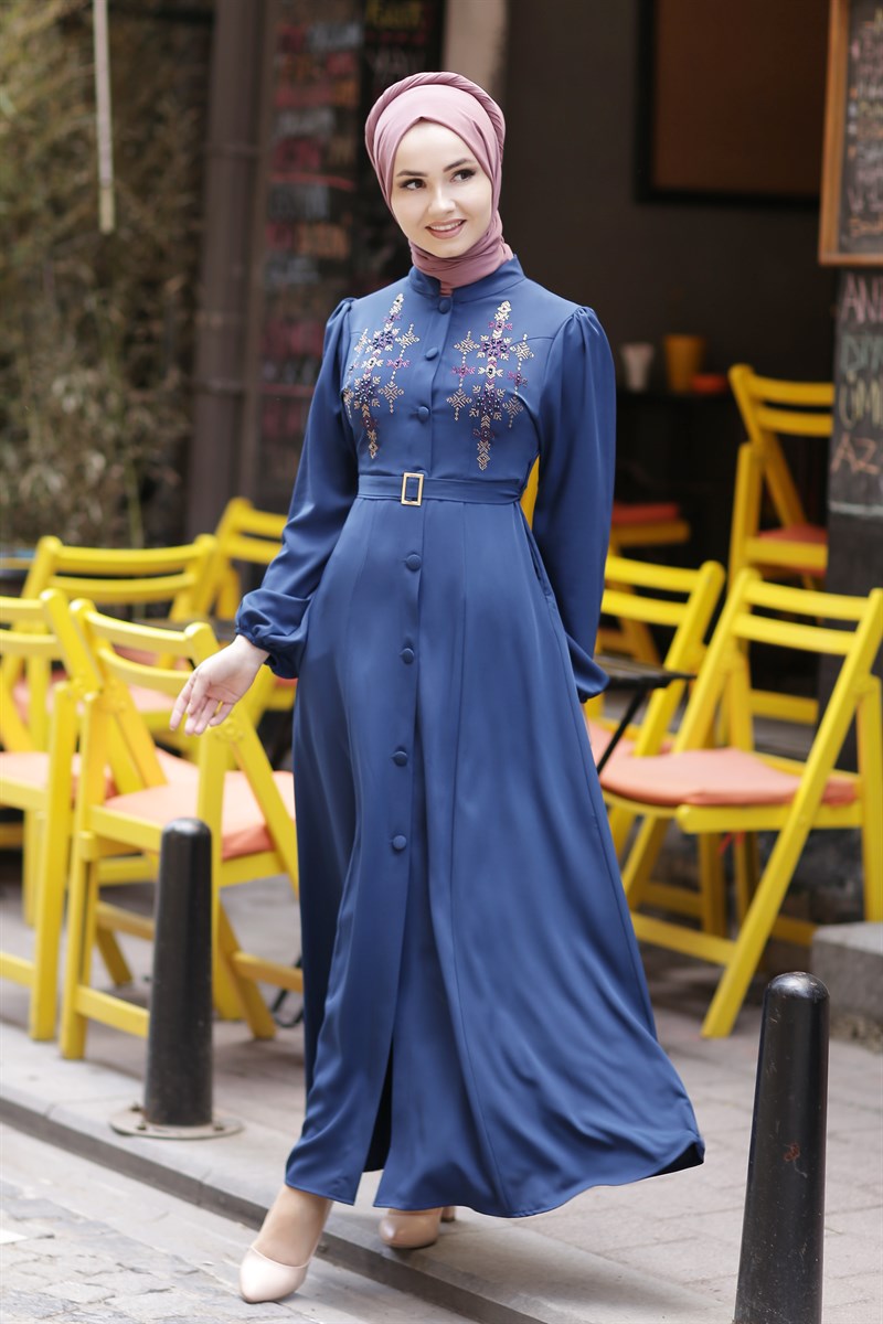 3265 Melodi Desenli İndigo Ferace