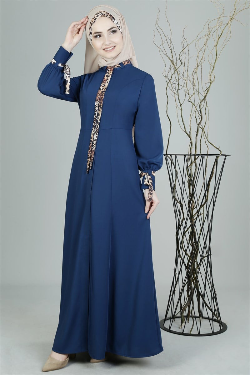 3270 Leopar Desenli İndigo Ferace