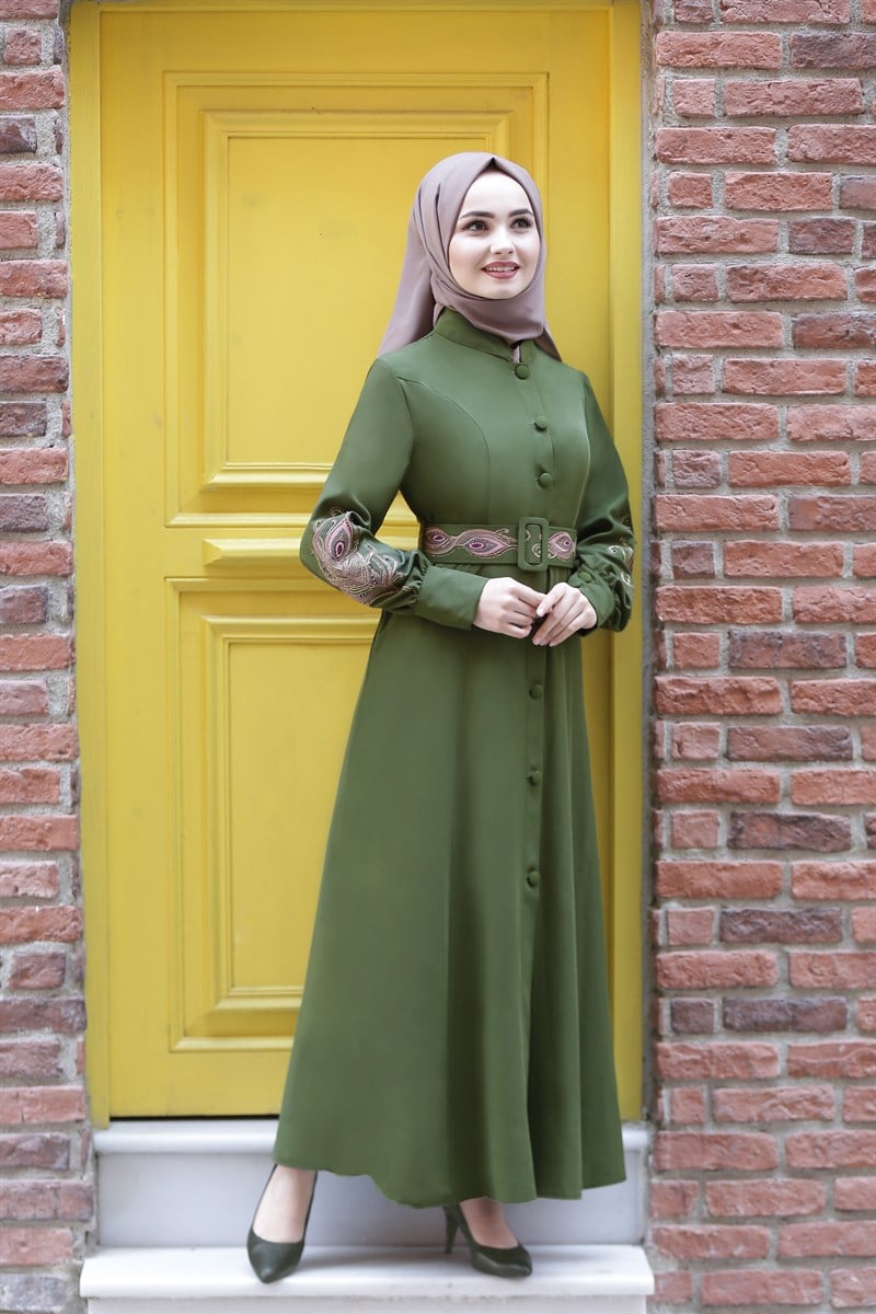 3290 Sultan Desenli Haki Ferace