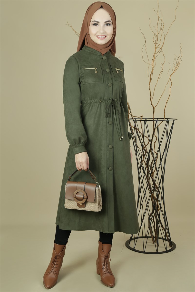 3468 Beli Büzgülü Haki Kap