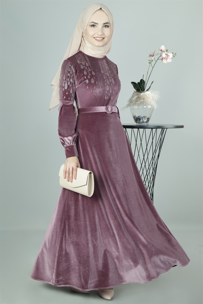 3470 Pudra Damla Elbise