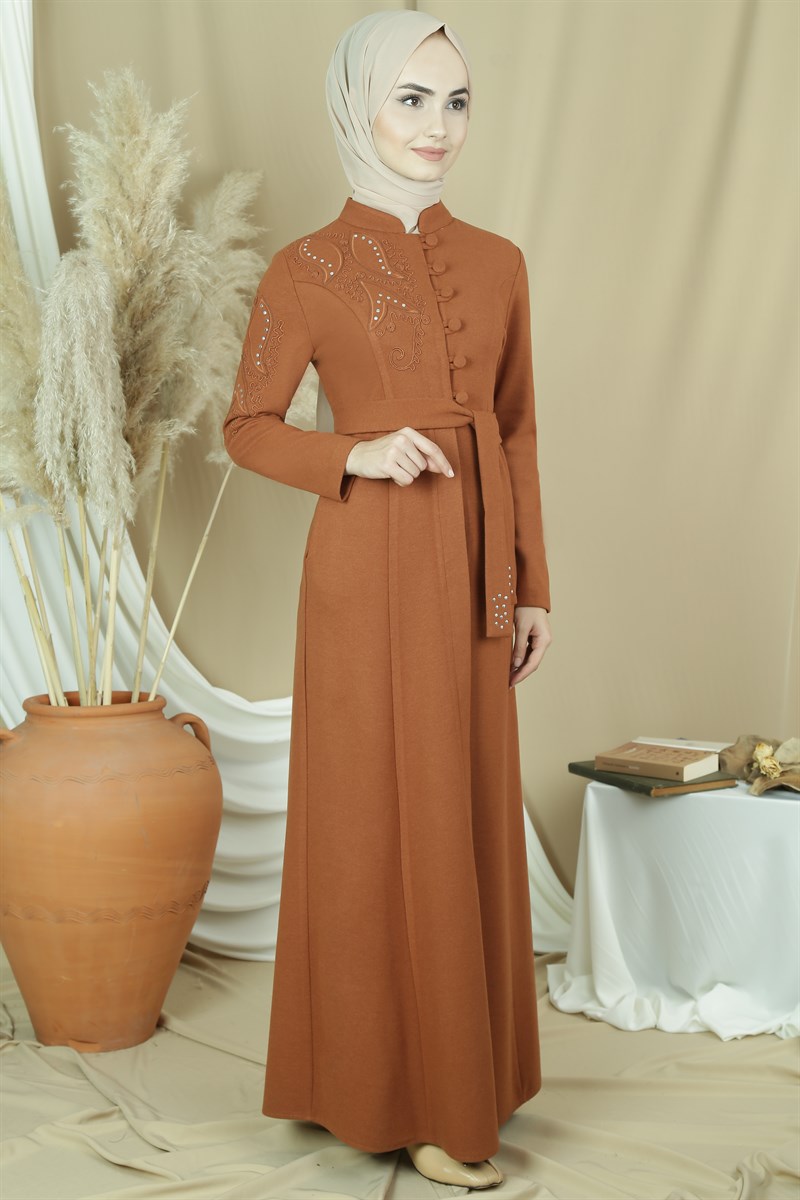 3481 Süzene Nakışlı Oranj Ferace