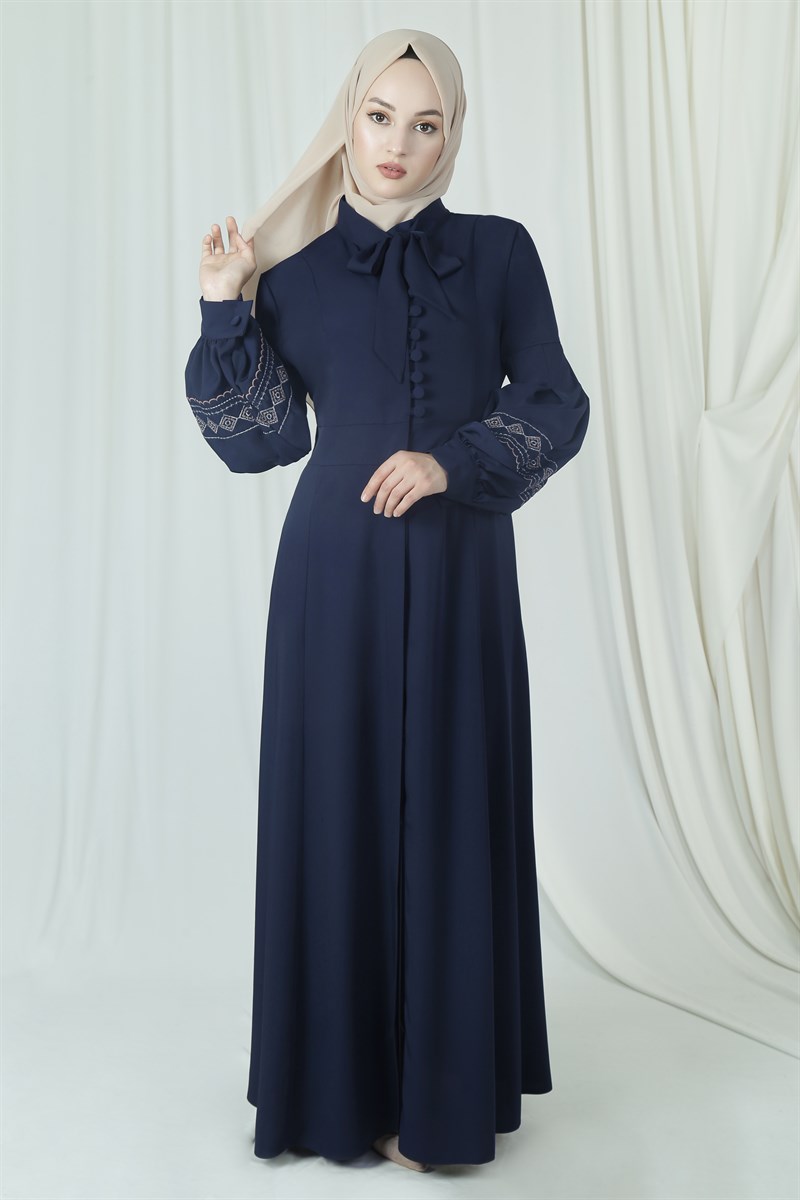 3717 Balon Kollu Lacivert Ferace