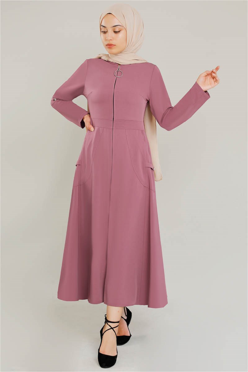 3809 Uçları Büzgülü Kap Gül Kurusu