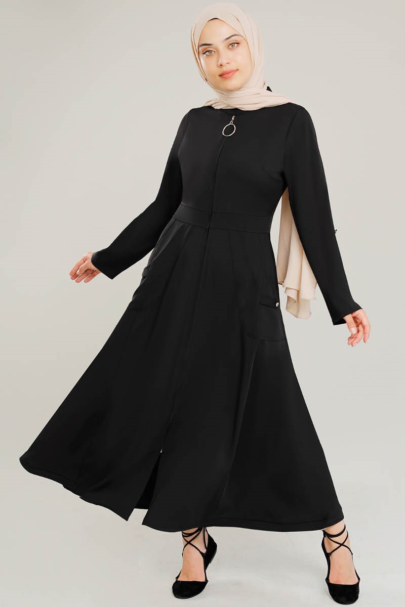 3809 Uçları Büzgülü Kap Siyah