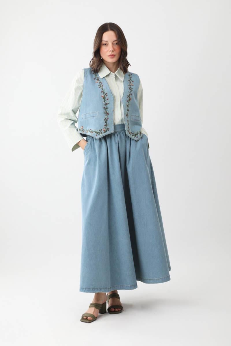 Alçiçek Denim Takım Açık Mavi