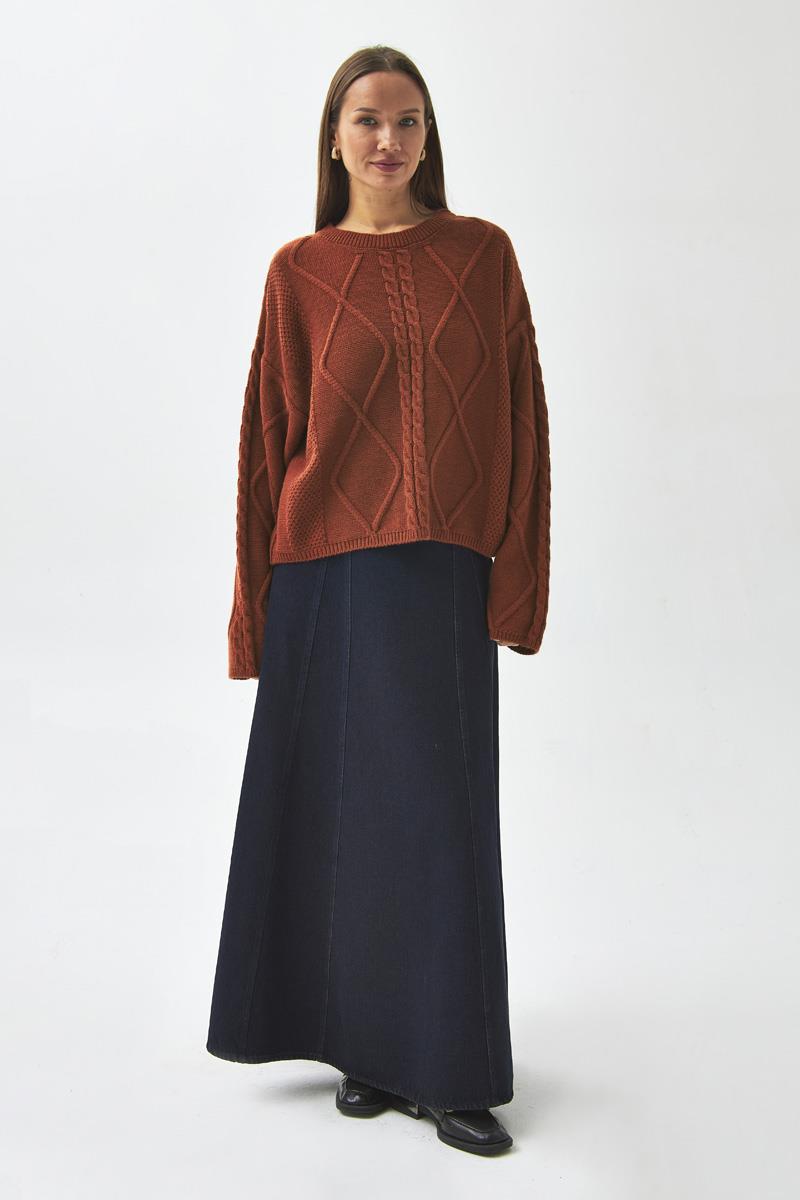 Baklava Örgü Kazak Kiremit