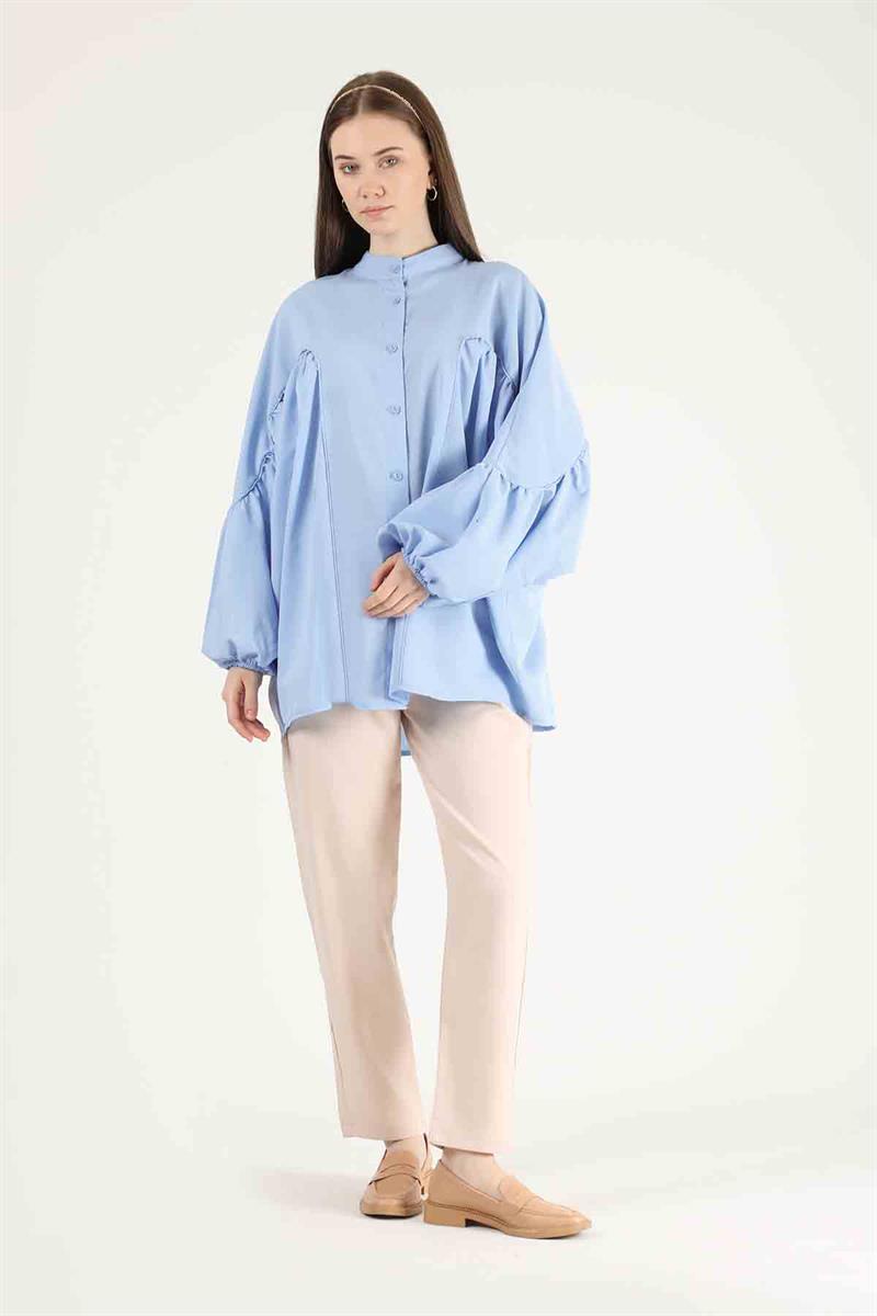 Balon Kol Gömlek Bebe Mavisi