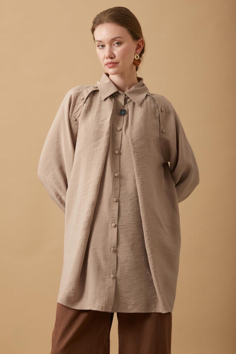 Belda Modal Gömlek Bej