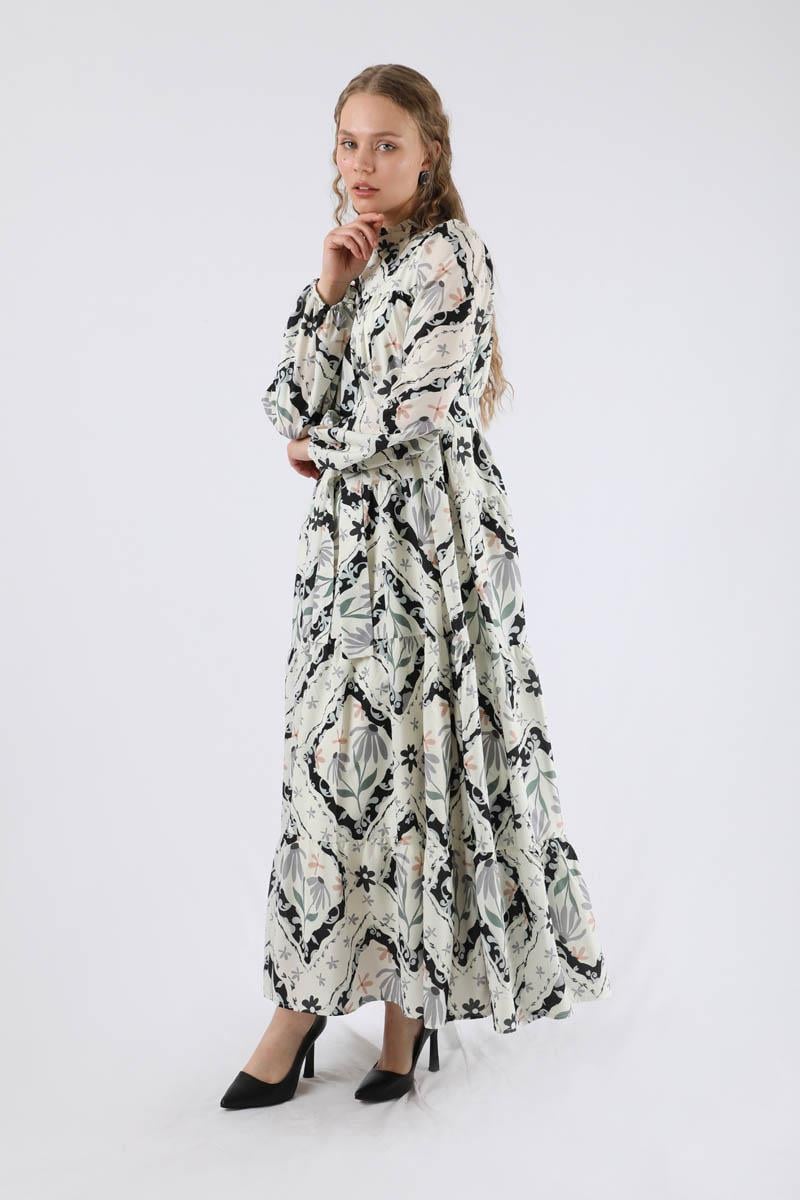 فستان مع وشاح اللون أسود