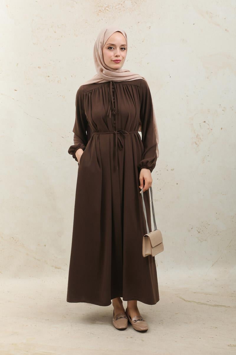 Çift Düğmeli Elbise Siyah