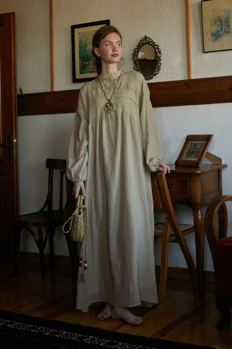 Dantel Robalı Elbise Taş