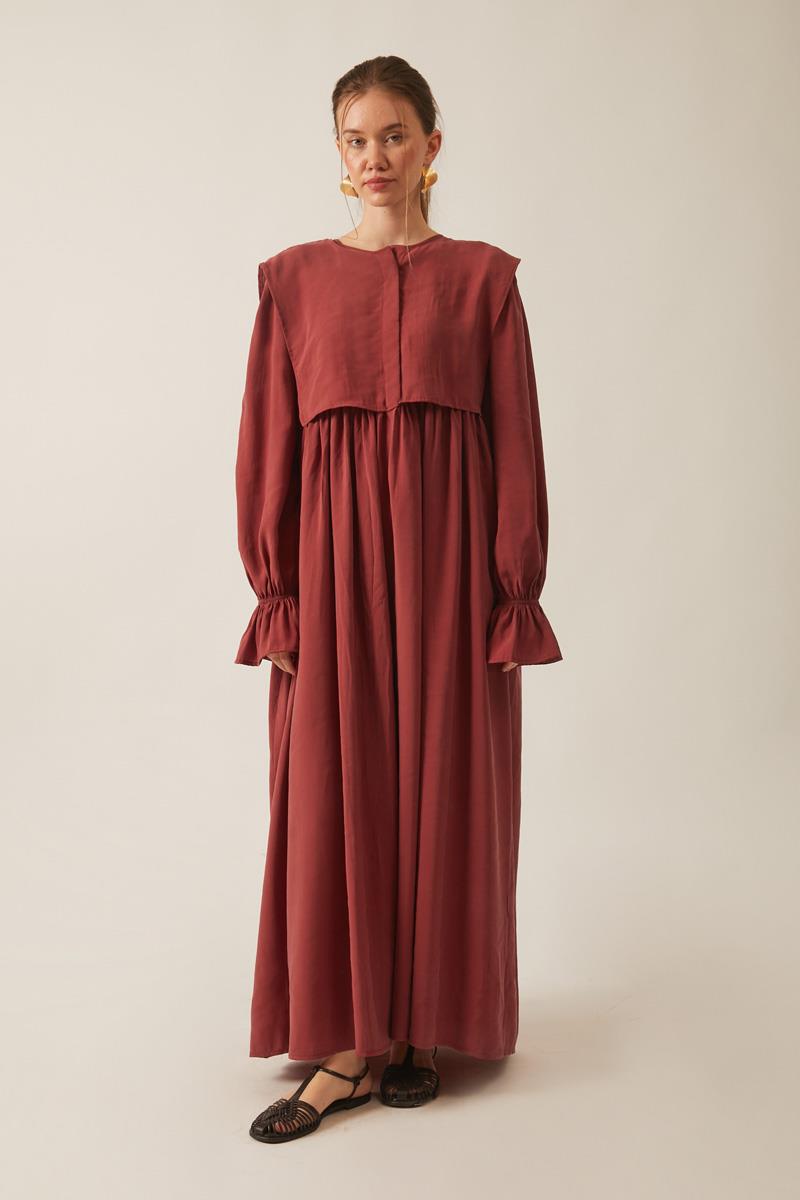 Deren Modal Elbise Kiremit