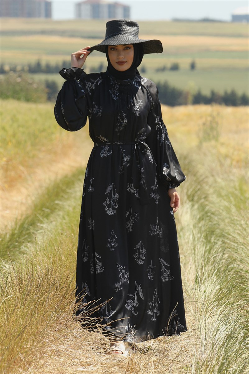 Dıamond Saten Elbise Siyah