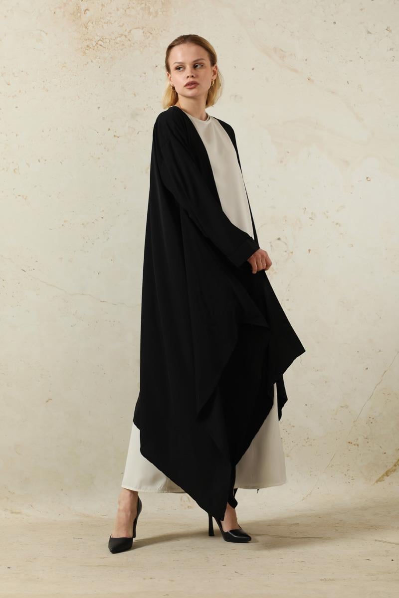 Dökümlü Abaya Siyah