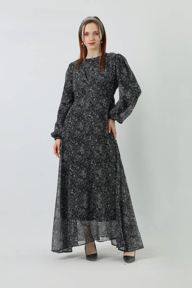 Eva Şifon Elbise Siyah