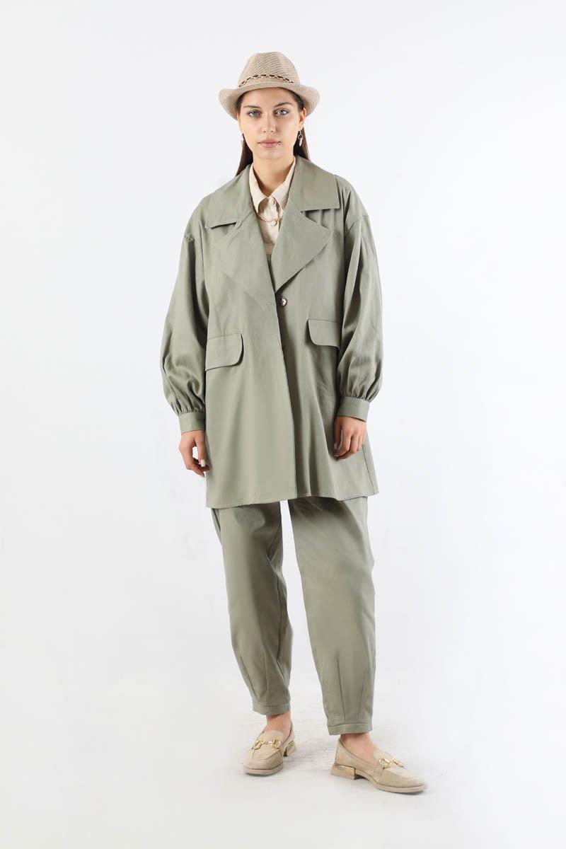 Gabardin Ceket Takım Mint