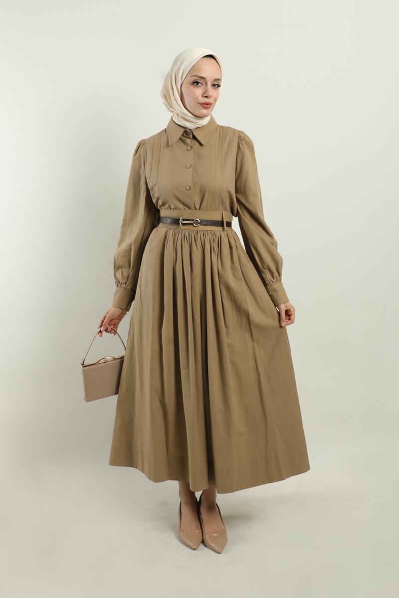 Gömlek Etek Takım Camel