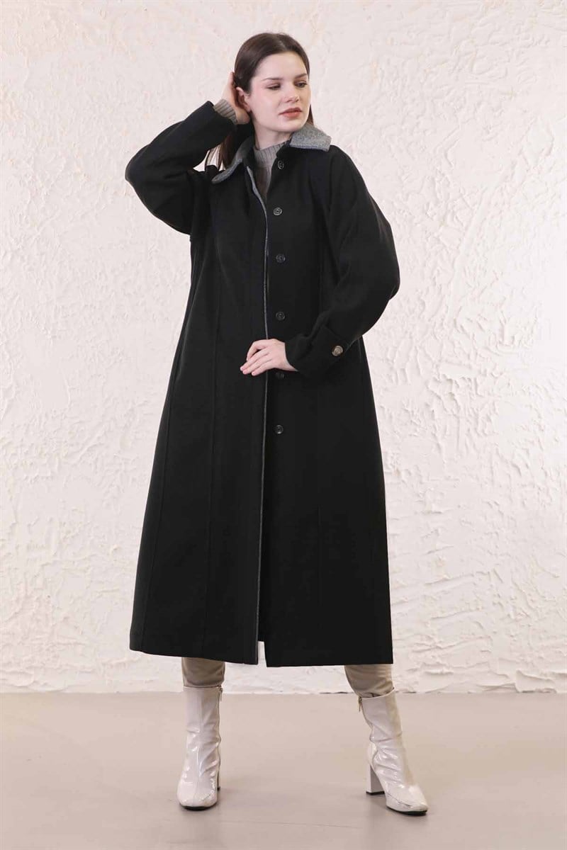 Gömlek Kaşe Kaban Siyah