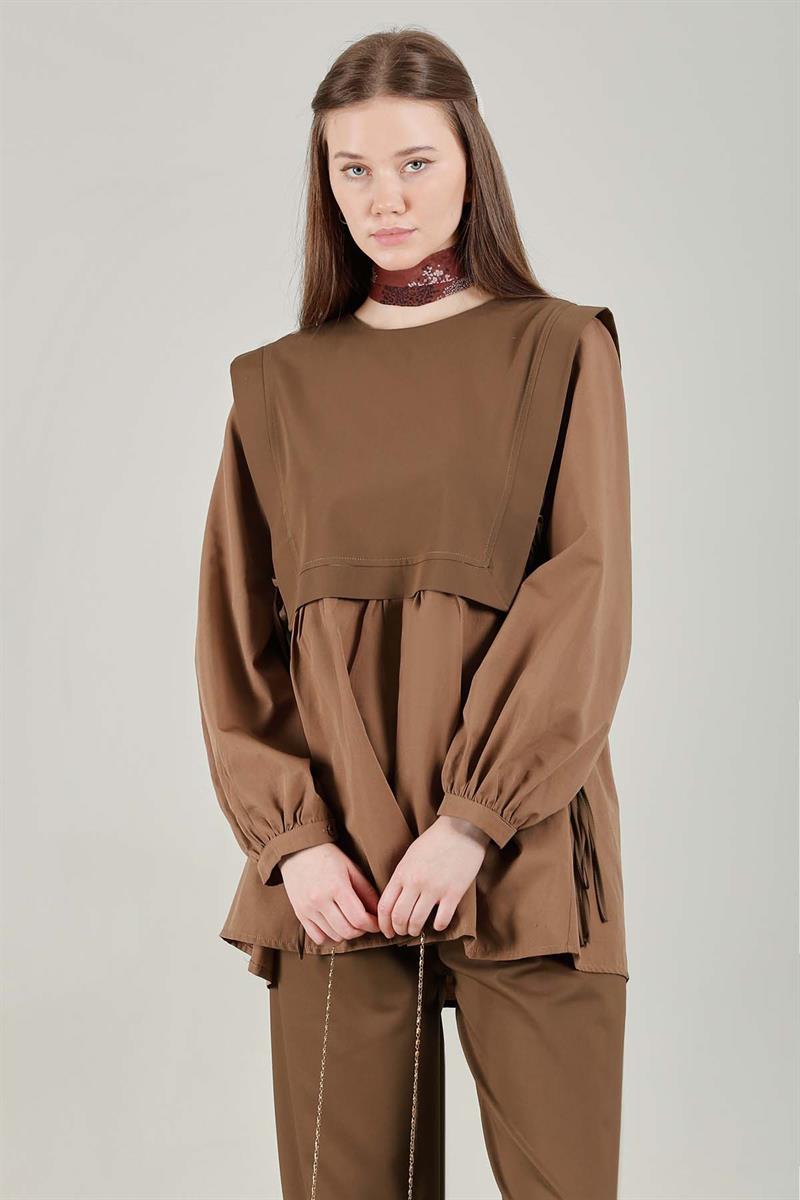 Gömlekli Tunik Takım Taba